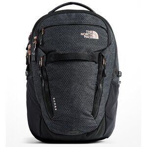 The North Face Women's Surge TNF Black Heather Copper Laptop Backpack Daypack